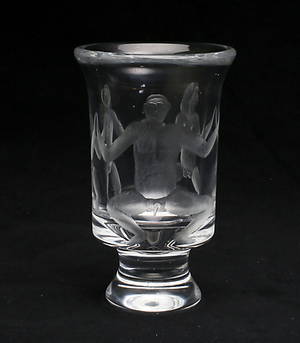  KONSTGLAS, Erik Höglund för Boda, signerad, 1900-tal.