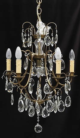  LJUSKRONA med prismor, barockstil, 1900-tal.