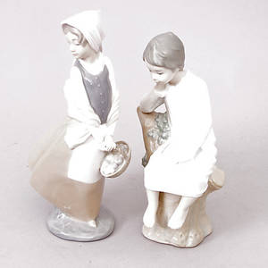 FIGURINER, 2 stycken, Lladro samt Nau.