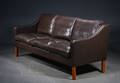 3 pers. sofa m. brunt læder