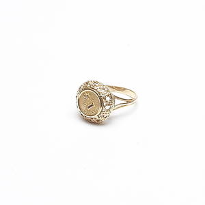 RING quhier que demain 18k guld, vikt ca 6 gr.