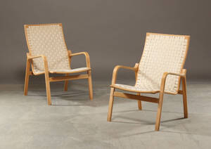 Finn Østergaard, par lænestole, model Linje, bøgetræ 2 Denne vare er sat til omsalg under nyt varenummer 4191460