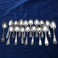  SILVERBESTICK, ca 41 delar, vikt ca 649 gram, 181900-tal.