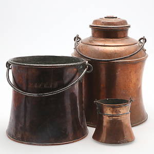  DIVERSE KOPPARFÖREMÅL, ca 29 st, 181900-tal.