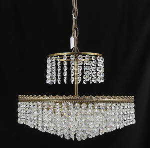  TAKLAMPA, mässing, 1900-tal, total höjd ca. 78 cm.