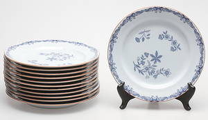  ENTRÉTALLRIKAR, 12 st, porslin, Ostindia, Rörstrand.