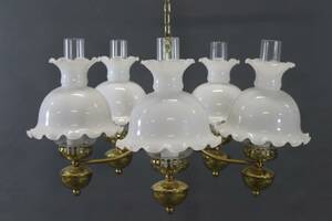Taklampa i glas och mässing