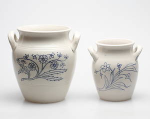  KRUKOR, 2 st, stenmassa, Gustafsberg och Rörstrand.