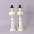  BORDSLAMPOR, 1 par, alabaster.
