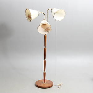 GOLVLAMPA, med 3 ljusarmar, 1900-tal.