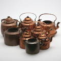  KAFFEKANNOR, 8 st, koppar, 181900-tal.