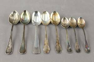 Kaffeskedar i silver 8 st