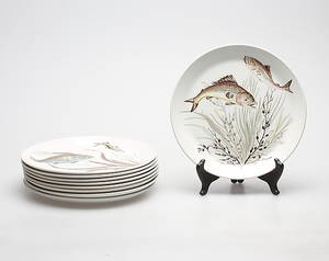  FISKTALLRIKAR, 9 st, flintgods, Fish, Johnson Bros.