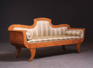 Karl Johan sofa af birketræ. Sverige 1800-talles første halvdel