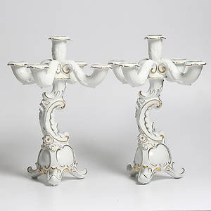  KANDELABRAR, ett par, porslin, Rosenthal. Tyskland.