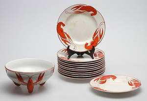  KRÄFTSERVIS, 13 delar, flintgods, Rörstrand.