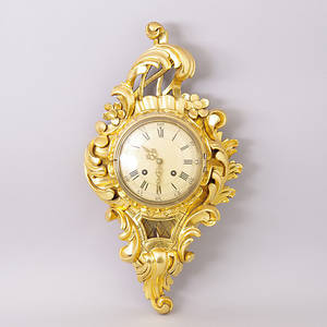  VÄGGPENDYL, förgylld, rokokostil.Westerstrand.