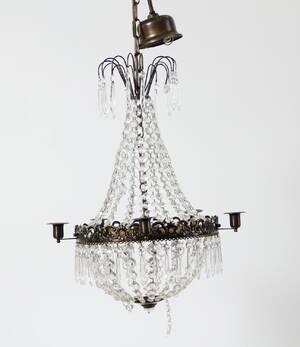 Takkrona med fyra ljuspunkter, gustaviansk-stil, 1900-tal 