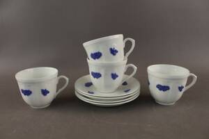 Kaffekoppar 4 st och kaffefat 4 st Gustavsberg Blå Blom