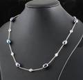 Fresh water pearl necklace with cubic zirconia