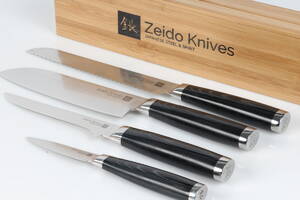 Zeido knive. Sæt på fire knive. VG10 stål 4