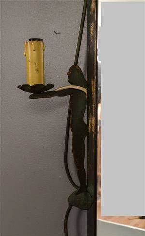 Spegel i smide med ljusarmar