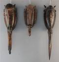 Afrikanske masker, udskåret i træ 3
