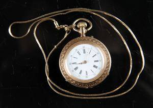 Damelommerur i halskæde, 14 kt guld 2