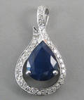 Brillant- og safir vedhæng ca. 0,18 ct.
