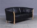 Tre-pers. sofa, sort læder
