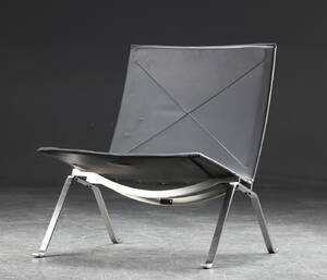Poul Kjærholm. Lænestol model PK22, stål og læder, 2016