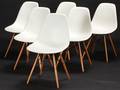 Charles Eames. Sæt på seks skalstole, model DSW. Hvid 6