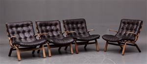 Fire hvilestole i formbøjet bøgetræ 4