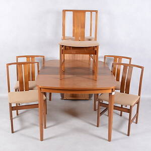 MATSALSGRUPP, 7 delar, teak, 1970-tal.