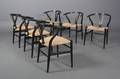 Hans J. Wegner 1914 - 2007. Sæt på seks Y-stole, model CH-24. 6