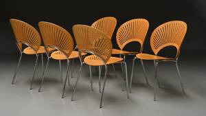 Nanna Ditzel. Et sæt på seks Trinidad stole i bøg, model 3298 6 