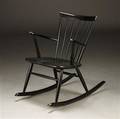 Dansk møbelproducent, gyngestol, sortlakeret, 1950erne 