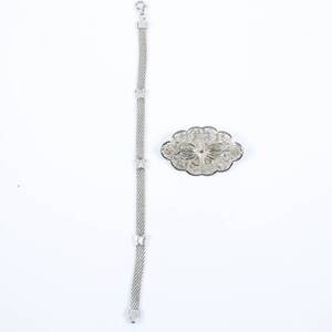 SILVERSMYCKEN Armband och brosch