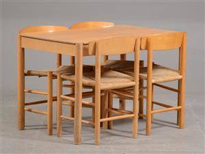 Børge Mogensen - 4 Shakerstole model J-39, samt Jørgen Bækmark bord 5 