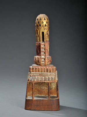 Stupa af træ. Tibet 1800-tallet.