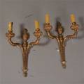 Par væglampetter, bronze, Louis XVI form, 1900-tallet 2