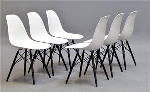 Charles Eames. Sæt på seks skalstole, model DSW fra 2014 6
