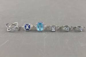 Ringar i silver 6 st