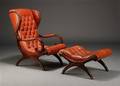Lænestol samt skammel, chesterfield stil 2