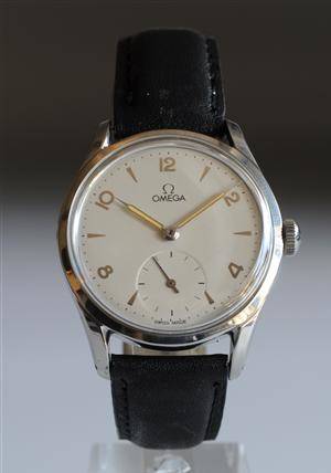 Vintage Omega herrearmbåndsur af stål, årgang 1952