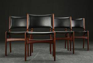 Fire stole af teaktræ, Uldum Møbelfabrik 4