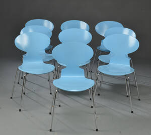  Arne Jacobsen, Sæt på ni myrestole model 3101 9 