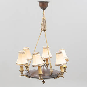 TAKLAMPA, metall, empirstil, 1900-tal.