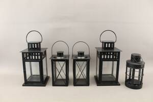 Ljuslyktor i plåt 5 st