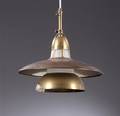 Ubekendt lampeproducent. Pendel med skærme af messing. 